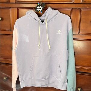 Converse Pastel Tie-Dye Colorblock Hoodie – Soft & Cozy, Size S